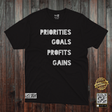 basic.CLTHG - Priorities Goals Profits Gains White Stamp - PRE-GAME Athletics