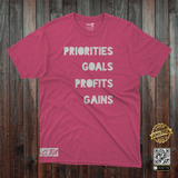 basic.CLTHG - Priorities Goals Profits Gains White Stamp - PRE-GAME Athletics