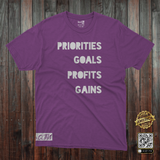basic.CLTHG - Priorities Goals Profits Gains White Stamp - PRE-GAME Athletics