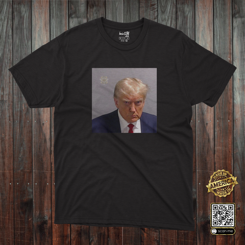 DONALD TRUMP MUG SHOT T-SHIRT FREE TRUMP MAGA